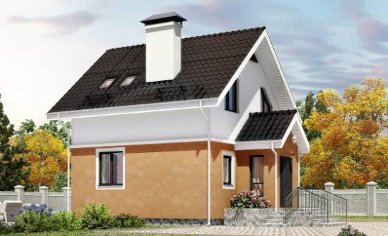 070-001-Л Проект двухэтажного дома мансардой, компактный загородный дом из теплоблока Кимры | Проекты домов от House Expert