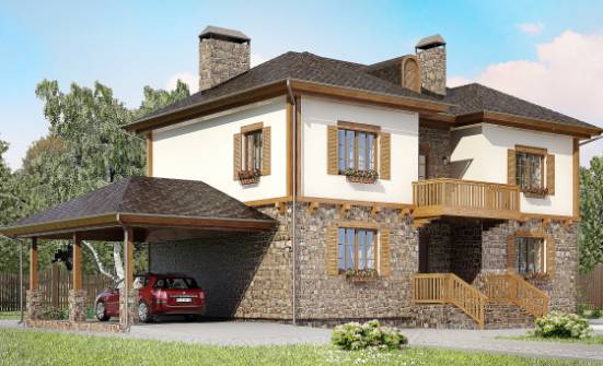 155-006-Л Проект двухэтажного дома и гаражом, экономичный домик из керамзитобетонных блоков Кашин | Проекты домов от House Expert