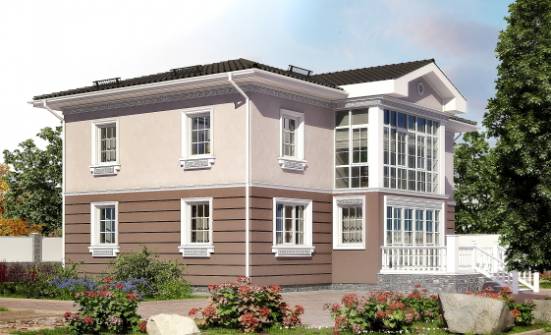 210-005-П Проект двухэтажного дома, красивый домик из поризованных блоков Калязин | Проекты домов от House Expert