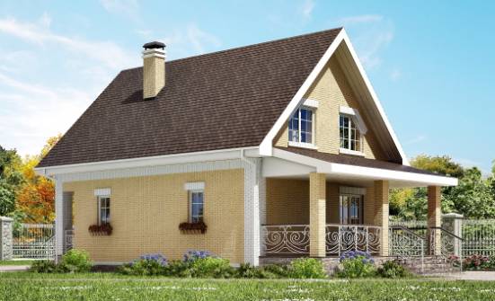 130-004-П Проект двухэтажного дома мансардой, классический коттедж из арболита Конаково | Проекты домов от House Expert