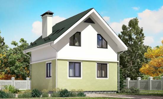 070-001-П Проект двухэтажного дома с мансардой, уютный коттедж из газосиликатных блоков Вышний Волочёк | Проекты домов от House Expert