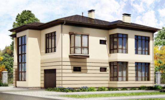 300-006-П Проект двухэтажного дома и гаражом, просторный дом из кирпича Вышний Волочёк | Проекты домов от House Expert