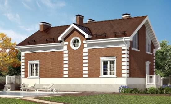 160-009-П Проект двухэтажного дома мансардой, бюджетный загородный дом из твинблока Кимры | Проекты домов от House Expert