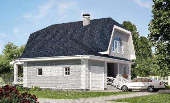 160-006-Л Проект двухэтажного дома мансардой и гаражом, средний дом из арболита Бежецк | Проекты домов от House Expert