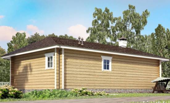 095-001-Л Проект одноэтажного дома, небольшой загородный дом из бревен Нелидово | Проекты домов от House Expert