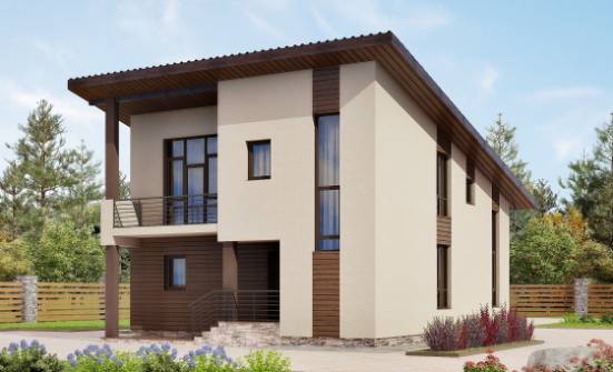 140-005-Л Проект двухэтажного дома с мансардой, уютный дом из бризолита Бежецк | Проекты домов от House Expert