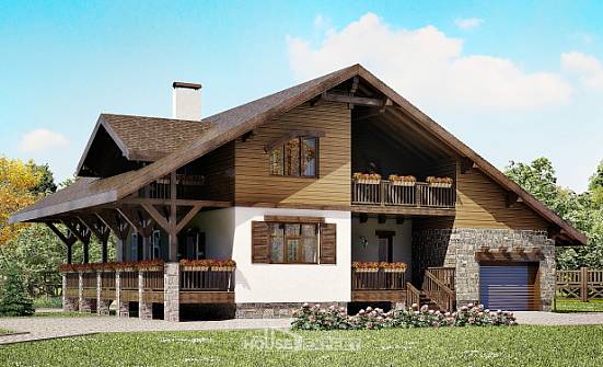 220-005-П Проект двухэтажного дома мансардой, гараж, простой домик из кирпича Конаково | Проекты домов от House Expert