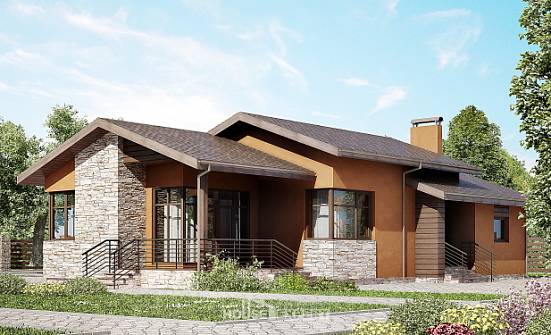 130-007-П Проект одноэтажного дома, бюджетный домик из бризолита Ржев | Проекты домов от House Expert