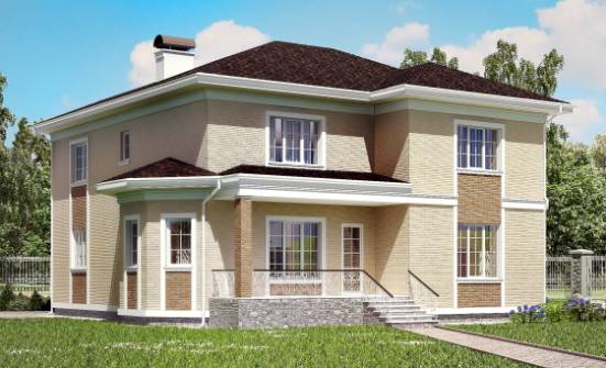 335-001-Л Проект двухэтажного дома и гаражом, красивый дом из кирпича Кашин | Проекты домов от House Expert