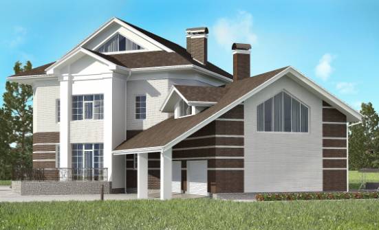 410-001-П Проект двухэтажного дома и гаражом, просторный загородный дом из кирпича Бологое | Проекты домов от House Expert