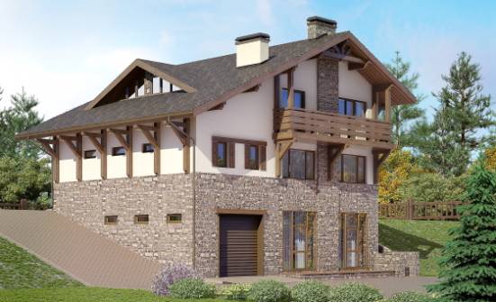 305-002-Л Проект трехэтажного дома мансардой, огромный загородный дом из кирпича Тверь | Проекты домов от House Expert