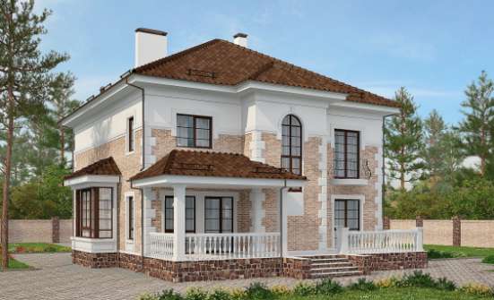 220-008-П Проект двухэтажного дома, красивый домик из кирпича Вышний Волочёк | Проекты домов от House Expert