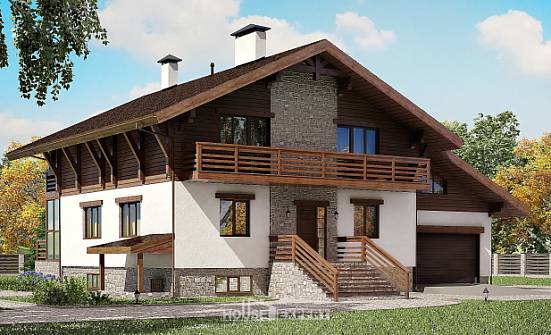 420-001-П Проект трехэтажного дома с мансардным этажом, гараж, красивый дом из кирпича Кашин | Проекты домов от House Expert