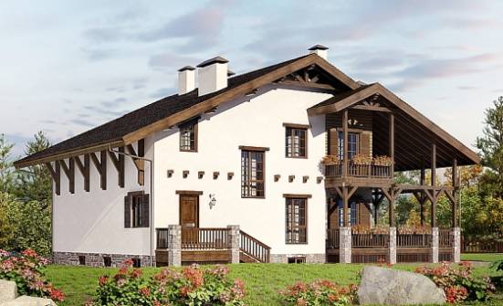 400-004-П Проект трехэтажного дома мансардой и гаражом, классический загородный дом из кирпича Торжок | Проекты домов от House Expert
