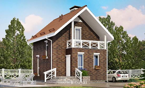 045-001-Л Проект двухэтажного дома с мансардой, уютный коттедж из пеноблока Удомля | Проекты домов от House Expert