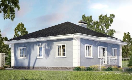 100-001-П Проект одноэтажного дома, уютный загородный дом из поризованных блоков Кашин | Проекты одноэтажных домов от House Expert