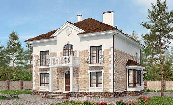220-008-П Проект двухэтажного дома, красивый домик из кирпича Вышний Волочёк | Проекты домов от House Expert