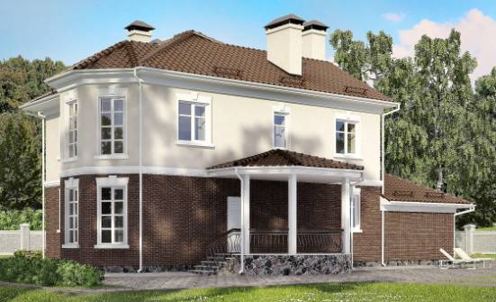 190-002-Л Проект двухэтажного дома, гараж, уютный домик из газобетона Вышний Волочёк | Проекты домов от House Expert