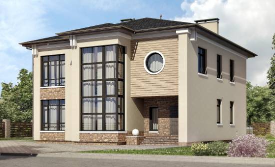 300-005-Л Проект двухэтажного дома, огромный коттедж из кирпича Вышний Волочёк | Проекты домов от House Expert