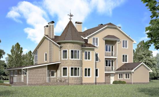 555-001-Л Проект трехэтажного дома мансардой и гаражом, большой загородный дом из газобетона Зубцов | Проекты домов от House Expert