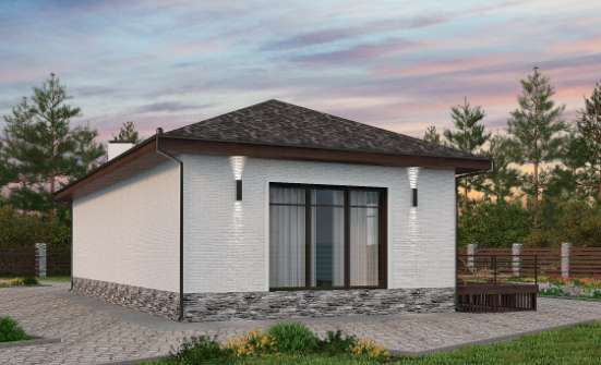 145-001-Л Проект бани из теплоблока Торжок | Проекты одноэтажных домов от House Expert