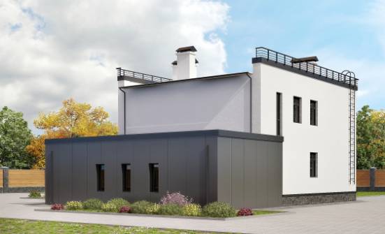 260-002-П Проект двухэтажного дома и гаражом, современный коттедж из теплоблока Конаково | Проекты домов от House Expert