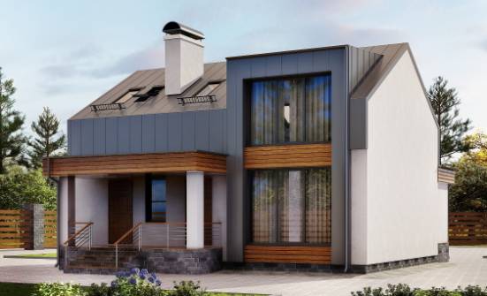 120-004-П Проект двухэтажного дома с мансардным этажом, бюджетный дом из теплоблока Калязин | Проекты домов от House Expert