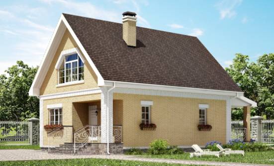 130-004-П Проект двухэтажного дома мансардой, классический коттедж из арболита Конаково | Проекты домов от House Expert