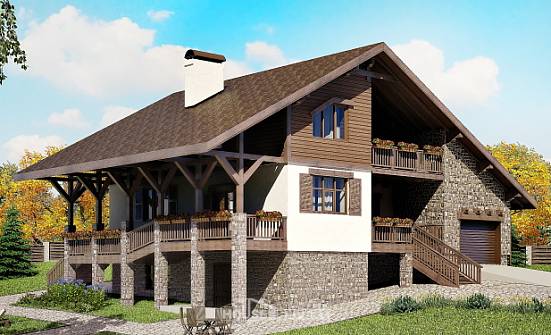 300-003-П Проект трехэтажного дома мансардой и гаражом, огромный домик из кирпича Кашин | Проекты домов от House Expert