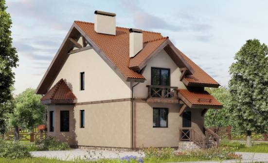120-003-Л Проект двухэтажного дома с мансардным этажом, доступный дом из арболита Торжок | Проекты домов от House Expert