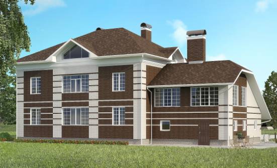 505-002-Л Проект трехэтажного дома и гаражом, уютный загородный дом из кирпича Кашин | Проекты домов от House Expert