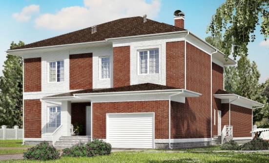 315-001-П Проект двухэтажного дома, гараж, красивый домик из кирпича Кашин | Проекты домов от House Expert
