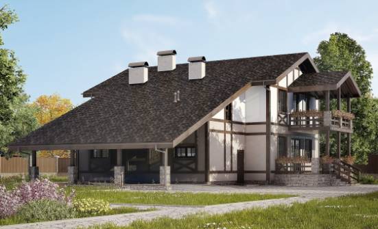 250-002-П Проект двухэтажного дома мансардный этаж и гаражом, красивый домик из кирпича Бежецк | Проекты домов от House Expert
