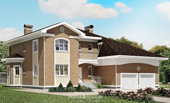 335-002-П Проект двухэтажного дома и гаражом, уютный загородный дом из кирпича Зубцов | Проекты домов от House Expert