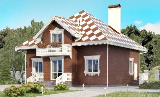 155-003-Л Проект двухэтажного дома мансардой, гараж, уютный дом из бризолита Удомля | Проекты домов от House Expert