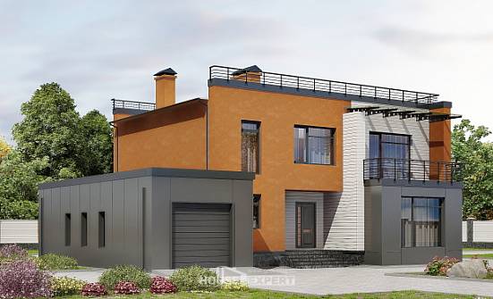 260-002-Л Проект двухэтажного дома, гараж, классический домик из блока Нелидово | Проекты домов от House Expert