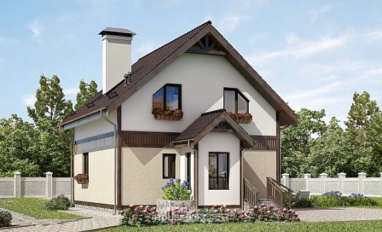 105-001-П Проект двухэтажного дома с мансардой, бюджетный домик из бризолита Кимры | Проекты домов от House Expert