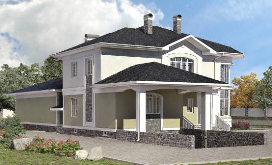 620-001-Л Проект трехэтажного дома и гаражом, большой загородный дом из пеноблока Бологое | Проекты домов от House Expert