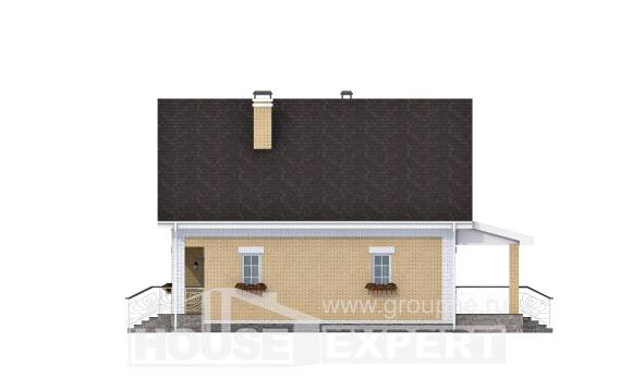 130-004-П Проект двухэтажного дома с мансардой, компактный домик из теплоблока, Зубцов