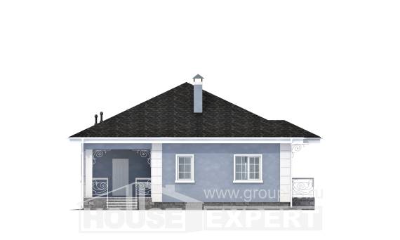 100-001-П Проект одноэтажного дома, скромный загородный дом из бризолита, Конаково