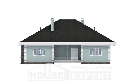 135-003-Л Проект одноэтажного дома, недорогой домик из пеноблока, Калязин