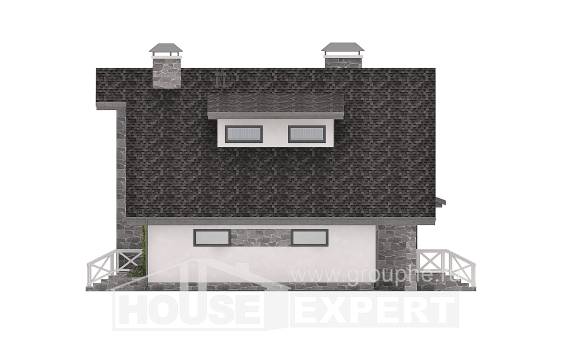 180-017-Л Проект двухэтажного дома с мансардой, гараж, современный домик из газосиликатных блоков, Удомля