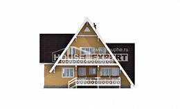 155-008-П Проект двухэтажного дома мансардой, небольшой коттедж из бревен, Калязин