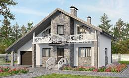 180-017-Л Проект двухэтажного дома с мансардой, гараж, просторный загородный дом из арболита, Торжок