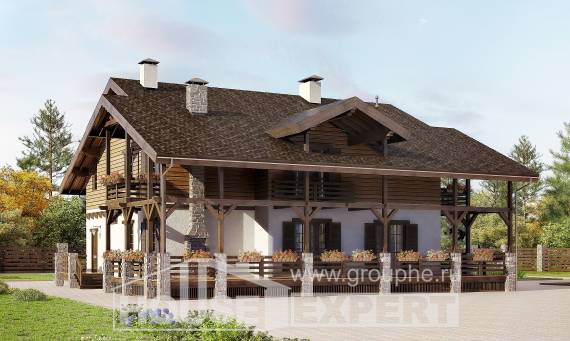 260-001-П Проект двухэтажного дома с мансардным этажом, красивый коттедж из кирпича, Бежецк