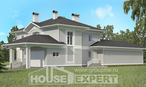 360-001-П Проект двухэтажного дома и гаражом, просторный загородный дом из кирпича, Зубцов