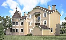 555-001-Л Проект трехэтажного дома с мансардой, гараж, большой дом из керамзитобетонных блоков, Бежецк