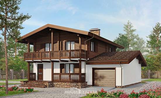 200-011-П Проект двухэтажного дома с мансардным этажом, классический загородный дом из теплоблока, Кашин