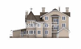 555-001-Л Проект трехэтажного дома с мансардой и гаражом, классический загородный дом из газосиликатных блоков, Бологое