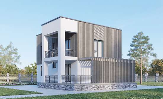 150-017-П Проект двухэтажного дома, красивый домик из газосиликатных блоков, Кимры